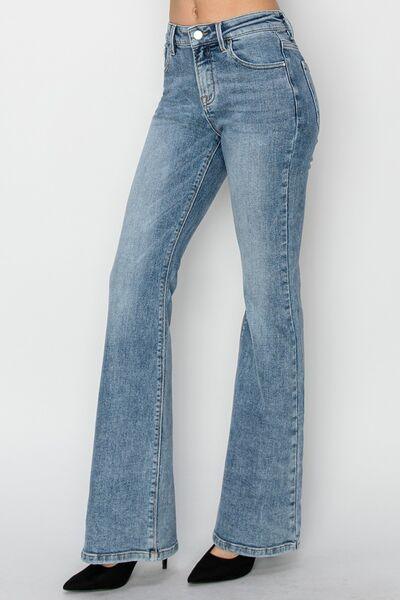 RISEN Full Size Mid Rise Bootcut Jeans | Jeans Daverri Fashions