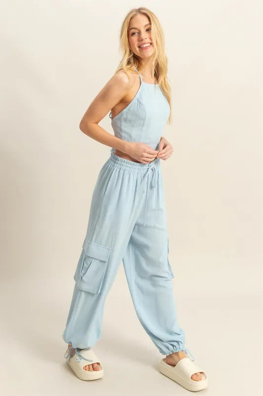 HYFVE Crop Top and Cargo Pants Set | Outfit Sets Daverri Fashions