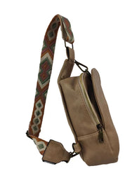 Abstract Pattern Adjustable Strap Vegan Leather Sling Bag | Cross Body Bags Daverri Fashions
