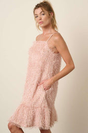Mittoshop Feather Ruffle Hem Mini Cami Dress | Daverri Fashions