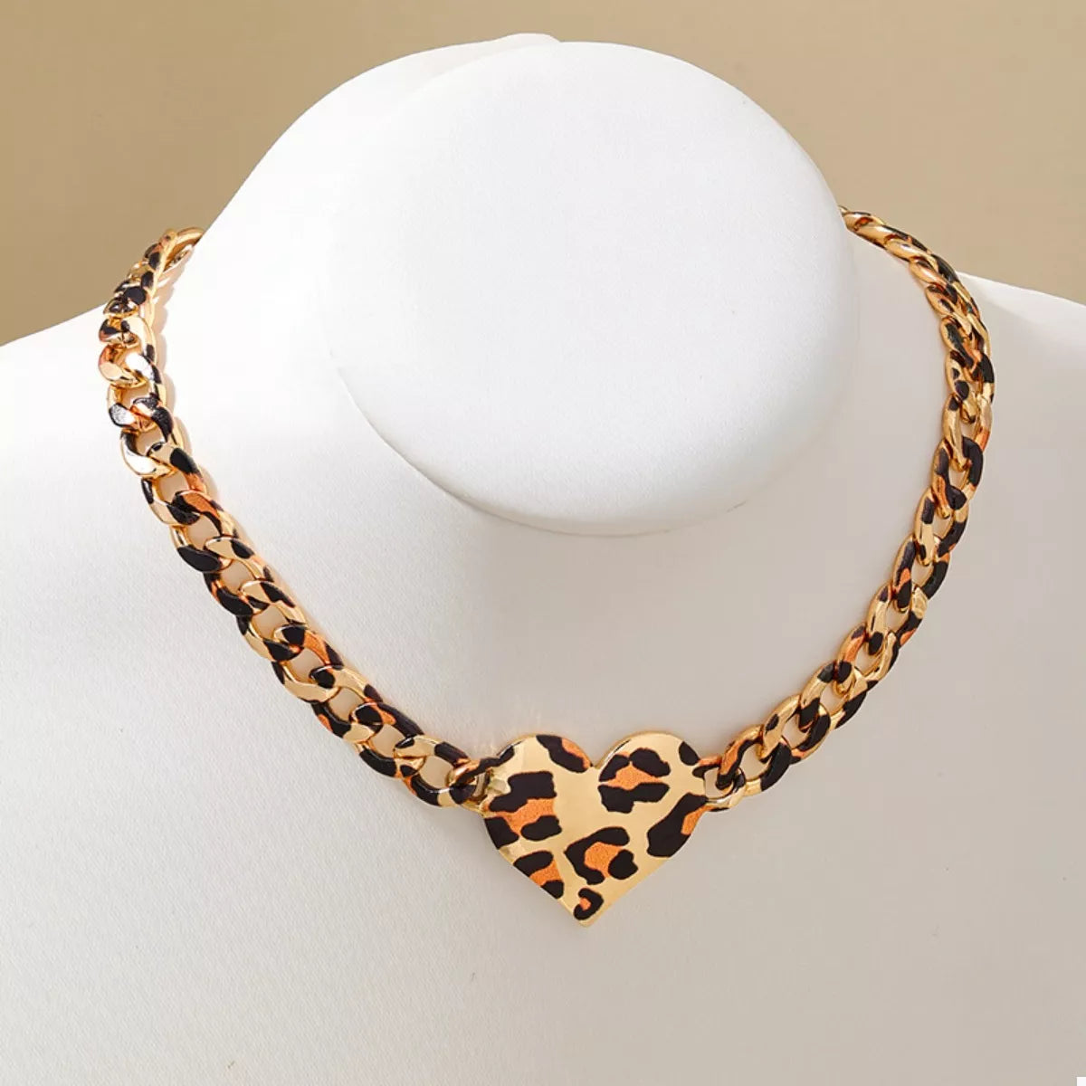 Leopard Heart Chain Necklace | Necklaces Daverri Fashions