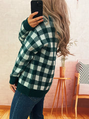 Plaid Button-Down Cardigan | Cardigans Daverri Fashions