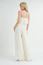 MABLE Crop Cami and Ruffled Wide Leg Pants Set | Outfit Sets Daverri Fashions