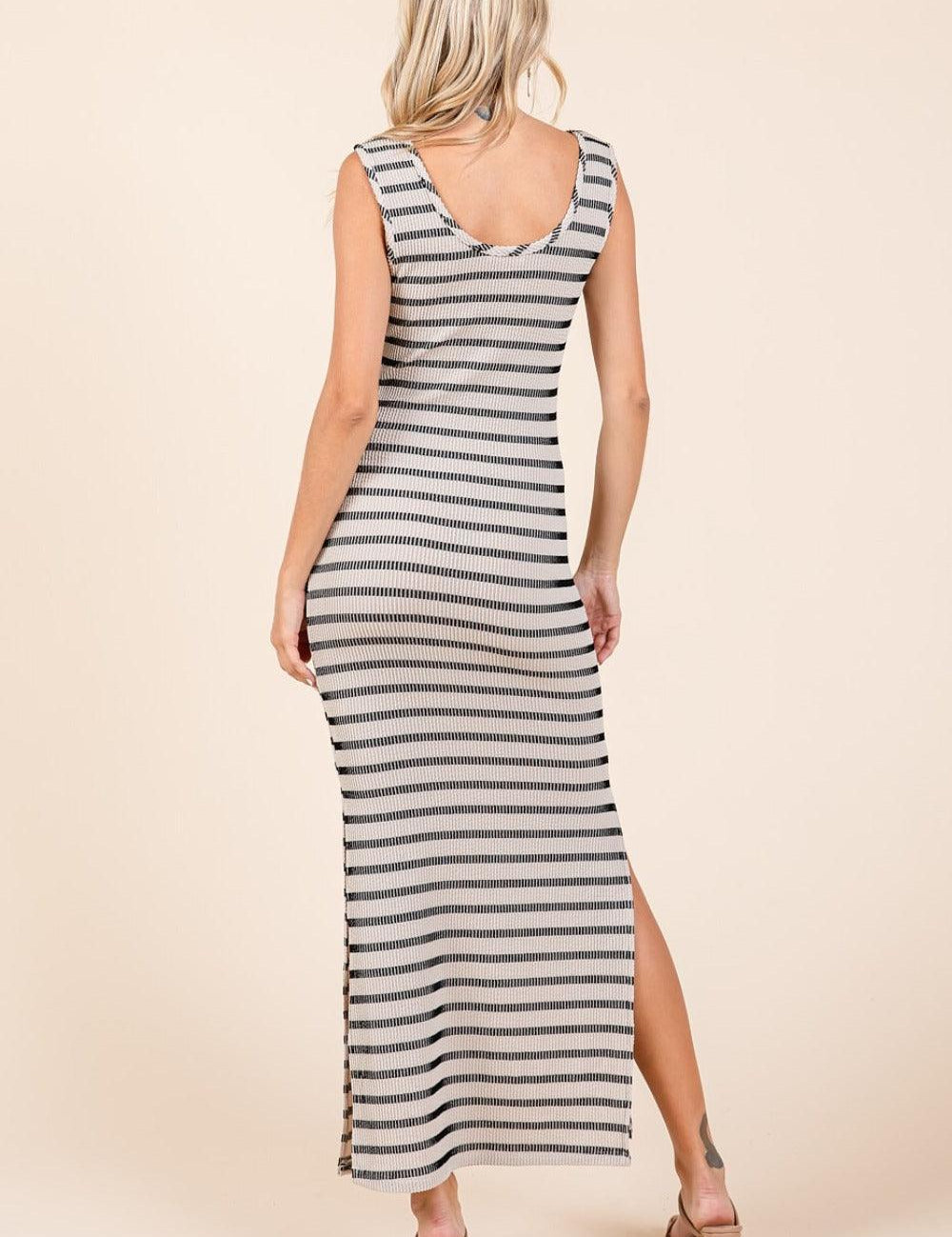 Mittoshop Striped Scoop Neck Sleeveless Maxi Dress | Maxi Dresses Daverri Fashions