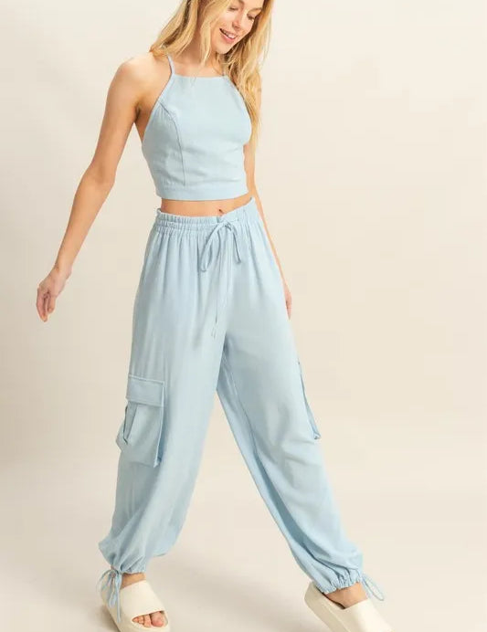 HYFVE Crop Top and Cargo Pants Set | Outfit Sets Daverri Fashions