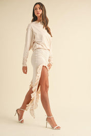 Mable Backless Asymmetric Ruffle Hem Dress | Daverri Fashions