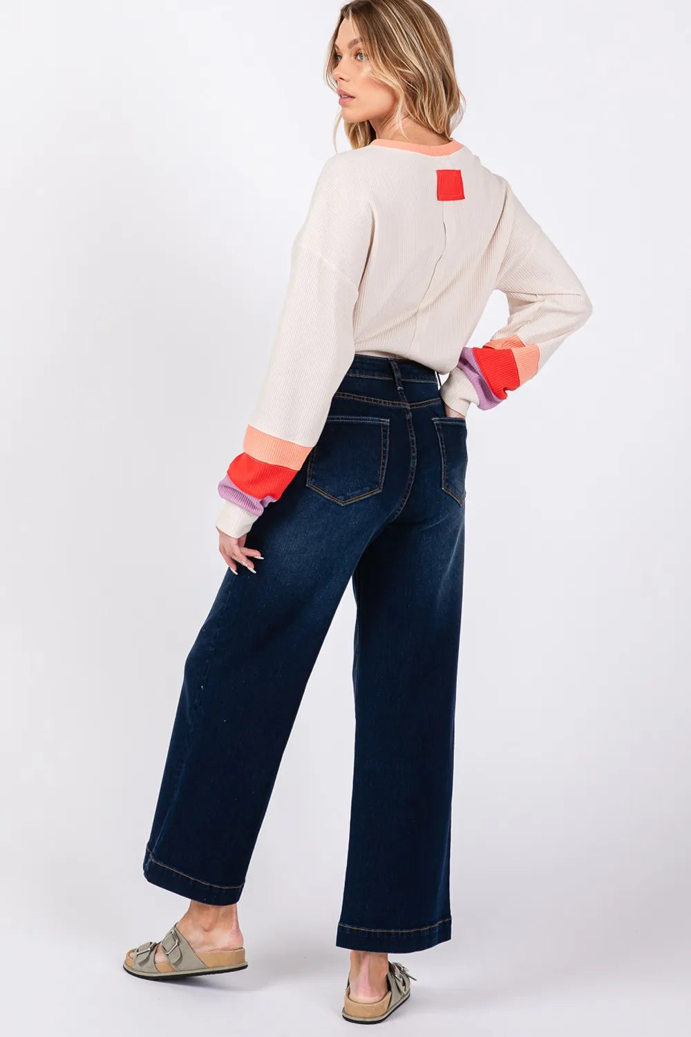 SAGE + FIG High Waist Wide Leg Jeans | Jeans Daverri Fashions