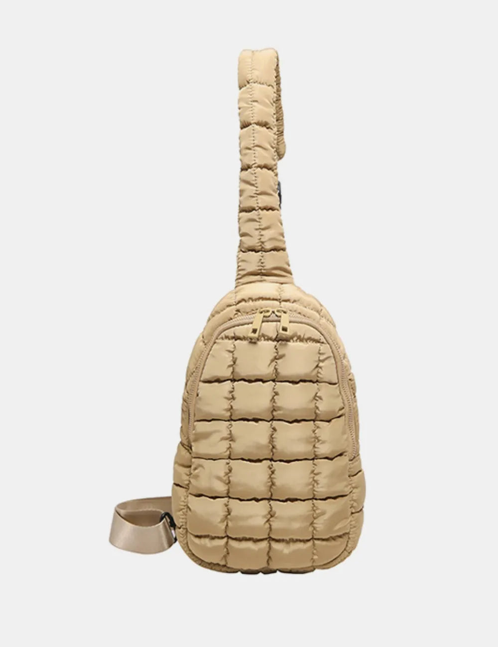 Camel One Size Quilted Nylon Crossbody Bag | Cross Body Bags Daverri Fashions