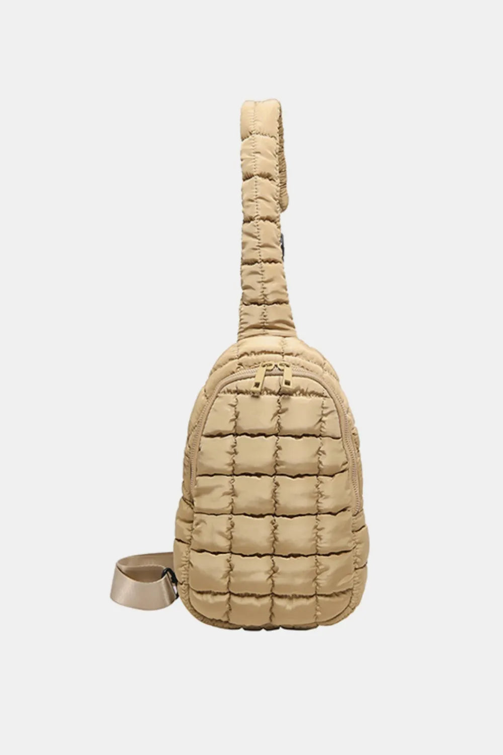 Camel One Size Quilted Nylon Crossbody Bag | Cross Body Bags Daverri Fashions