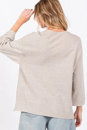 SAGE + FIG Floral Peace Patch Round Neck Top | Tops Daverri Fashions