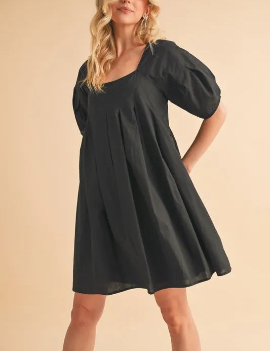 Aemi + Co Square Neck Babydoll Dress with Pockets | Daverri Fashions