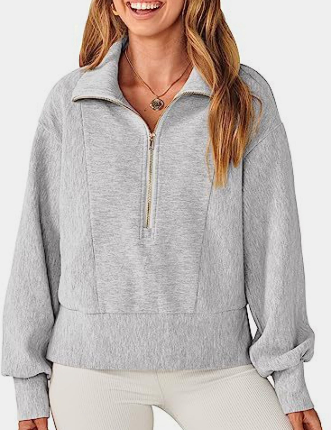 Charcoal Half Zip Up Collared Sweatshirt | Sweatshirts Daverri Fashions