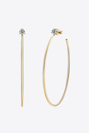 Adored 925 Sterling Silver Moissanite Hoop Earrings | Sterling Silver Earrings Daverri Fashions