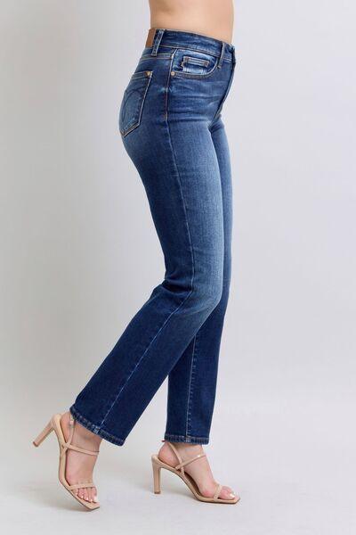 Judy Blue Full Size Washed Straight Leg Jeans with Pockets | Jeans Daverri Fashions