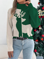 Christmas Reindeer Turtleneck Sweater | Sweaters Daverri Fashions