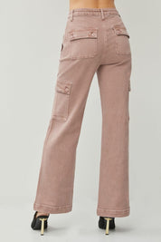 RISEN Full Size High Rise Wide Leg Cargo Jeans | Cargo Jeans Daverri Fashions