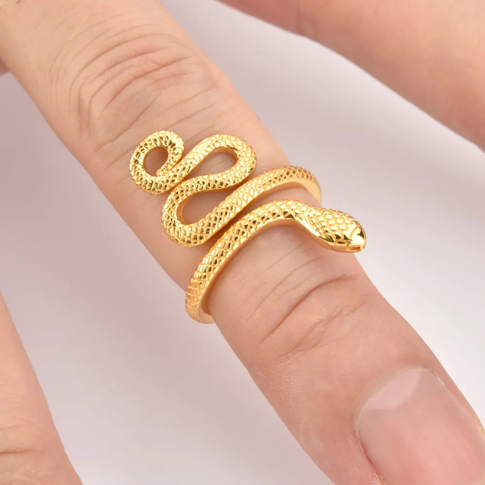 Gold 7 925 Sterling Silver Snake Shape Ring | Sterling Silver Rings Daverri Fashions