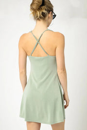 Umgee Crisscross Square Neck Active Dress | Mini Dresses Daverri Fashions