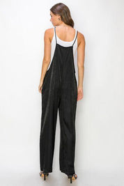HYFVE Half Button Sleeveless Straight Jumpsuit | Daverri Fashions