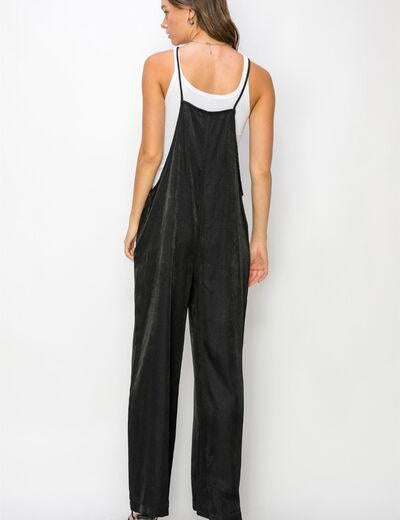 HYFVE Half Button Sleeveless Straight Jumpsuit | Daverri Fashions