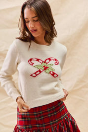 SO ME Christmas Candy Cone Cropped Sweater | Sweaters Daverri Fashions