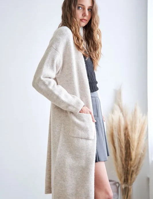 ADORA 2tone Sweater Open Cardigan | Sweaters Daverri Fashions