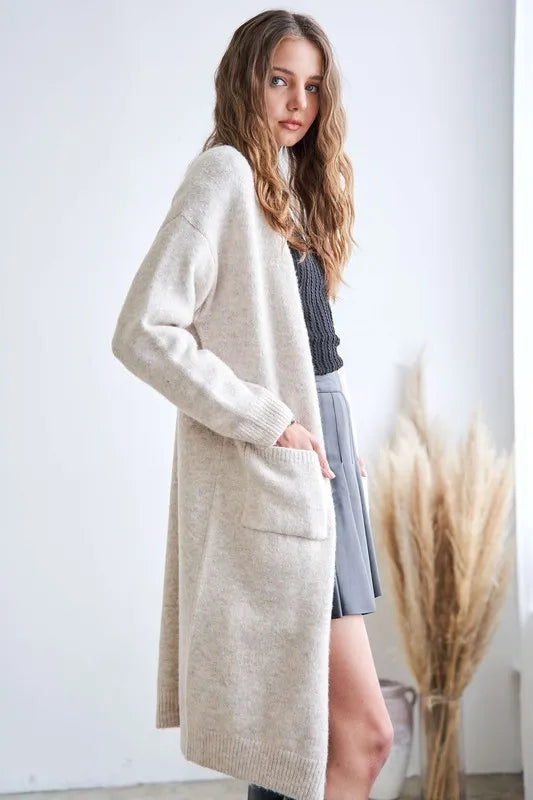 ADORA 2tone Sweater Open Cardigan | Sweaters Daverri Fashions