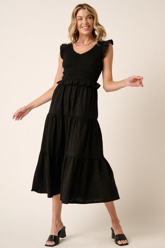 Mittoshop Smocked Ruffled Tiered Midi Dress | Mid Dresses Daverri Fashions