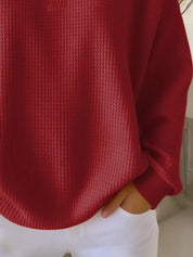 Full Size Waffle Knit Button Detail Top Plus Size | Knit Tops Daverri Fashions