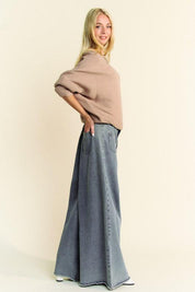 Davi & Dani Round Neck Batwing Sleeve Sweater | Sweaters Daverri Fashions