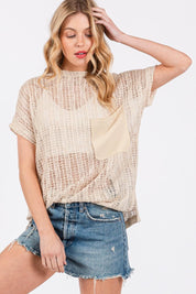 Ces Femme See Through Crochet Mock Neck Cover Up | Cover-Ups Daverri Fashions