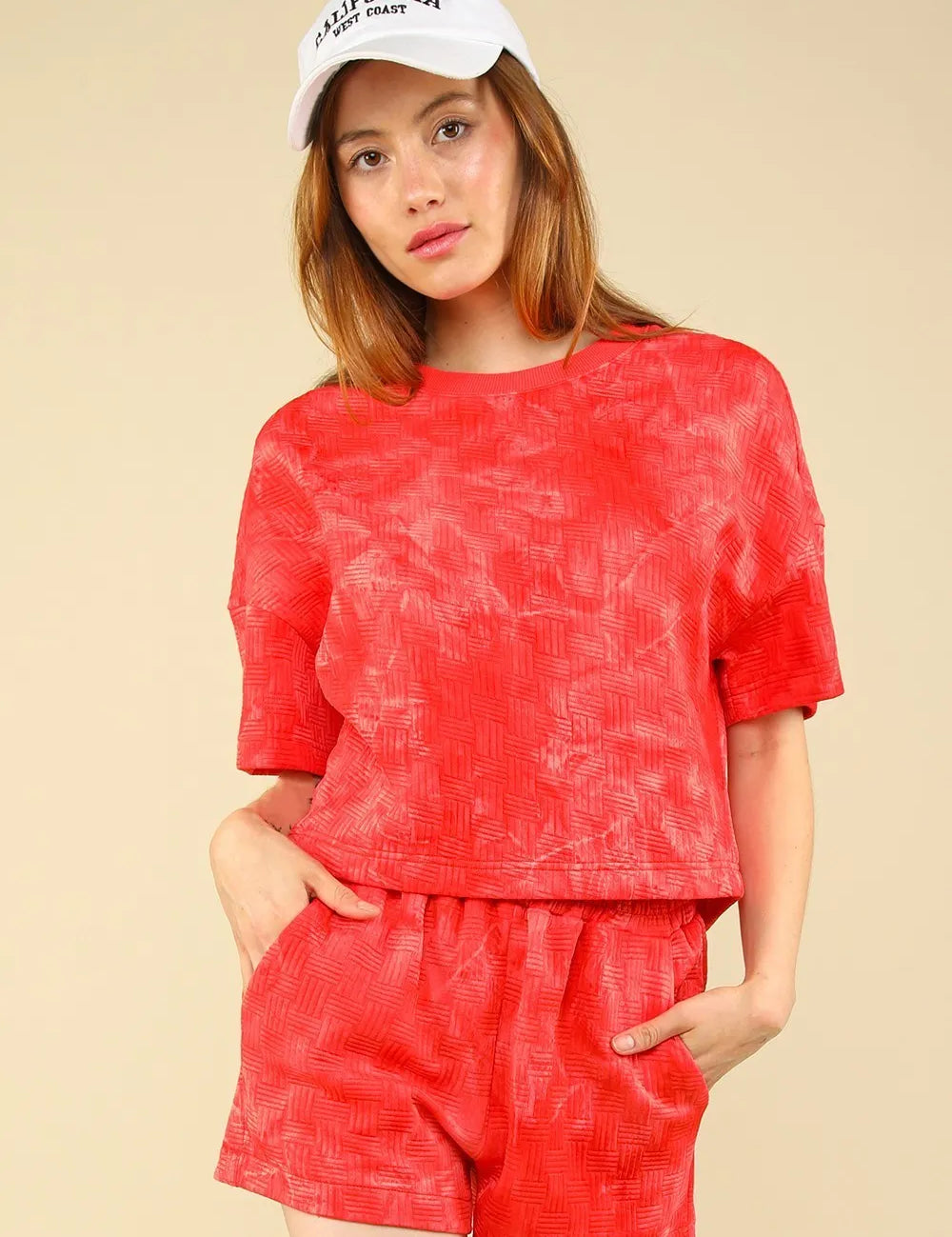 Scarlet VERY J Quilted Washed Crop Top and Shorts Set | Outfit Sets Daverri Fashions