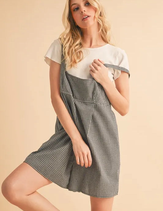 Aemi+Co Plaid Square Neck Romper | Daverri Fashions