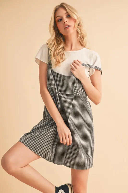 Aemi+Co Plaid Square Neck Romper | Daverri Fashions