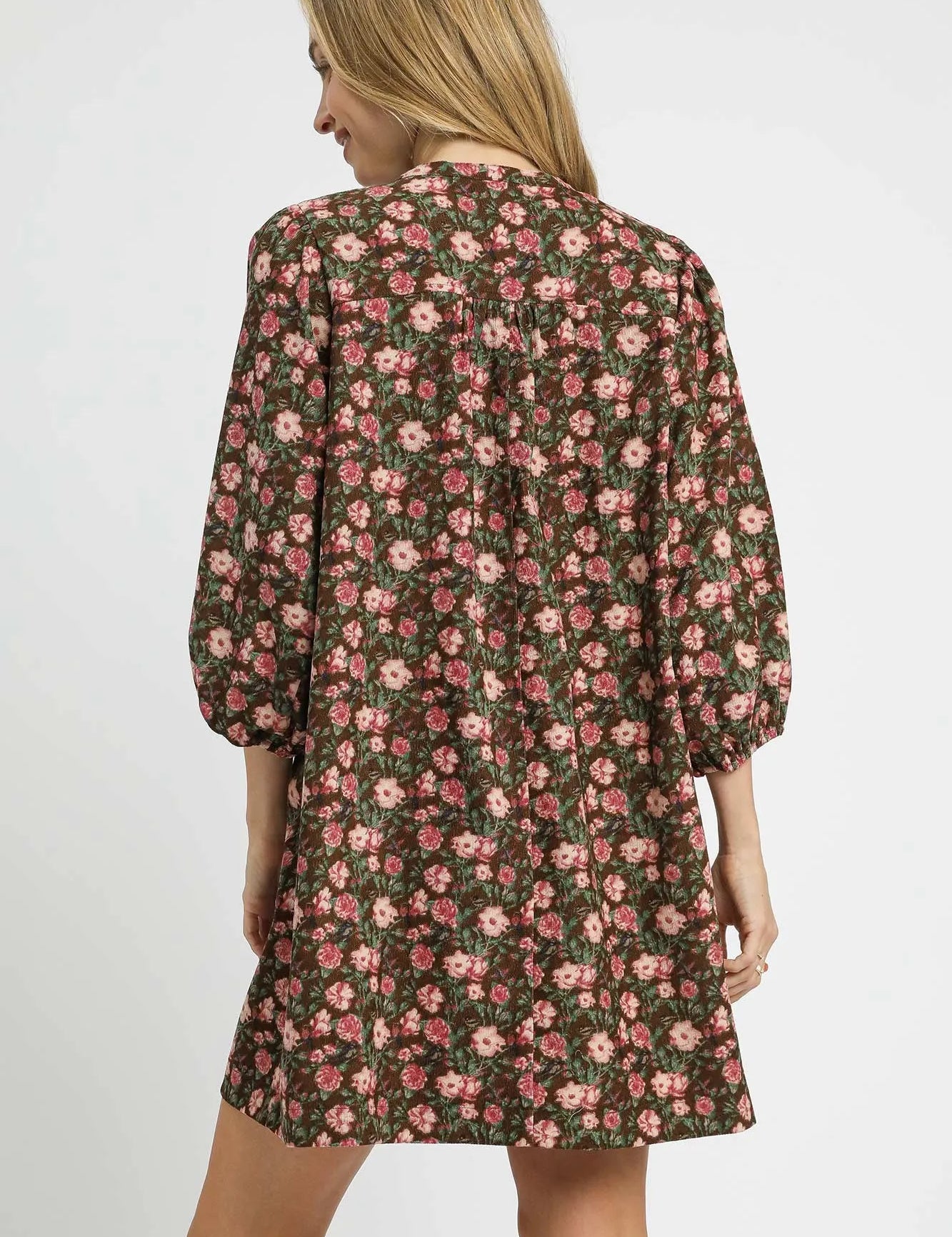 Umgee Floral Tie-Neck Babydoll Dress | Daverri Fashions