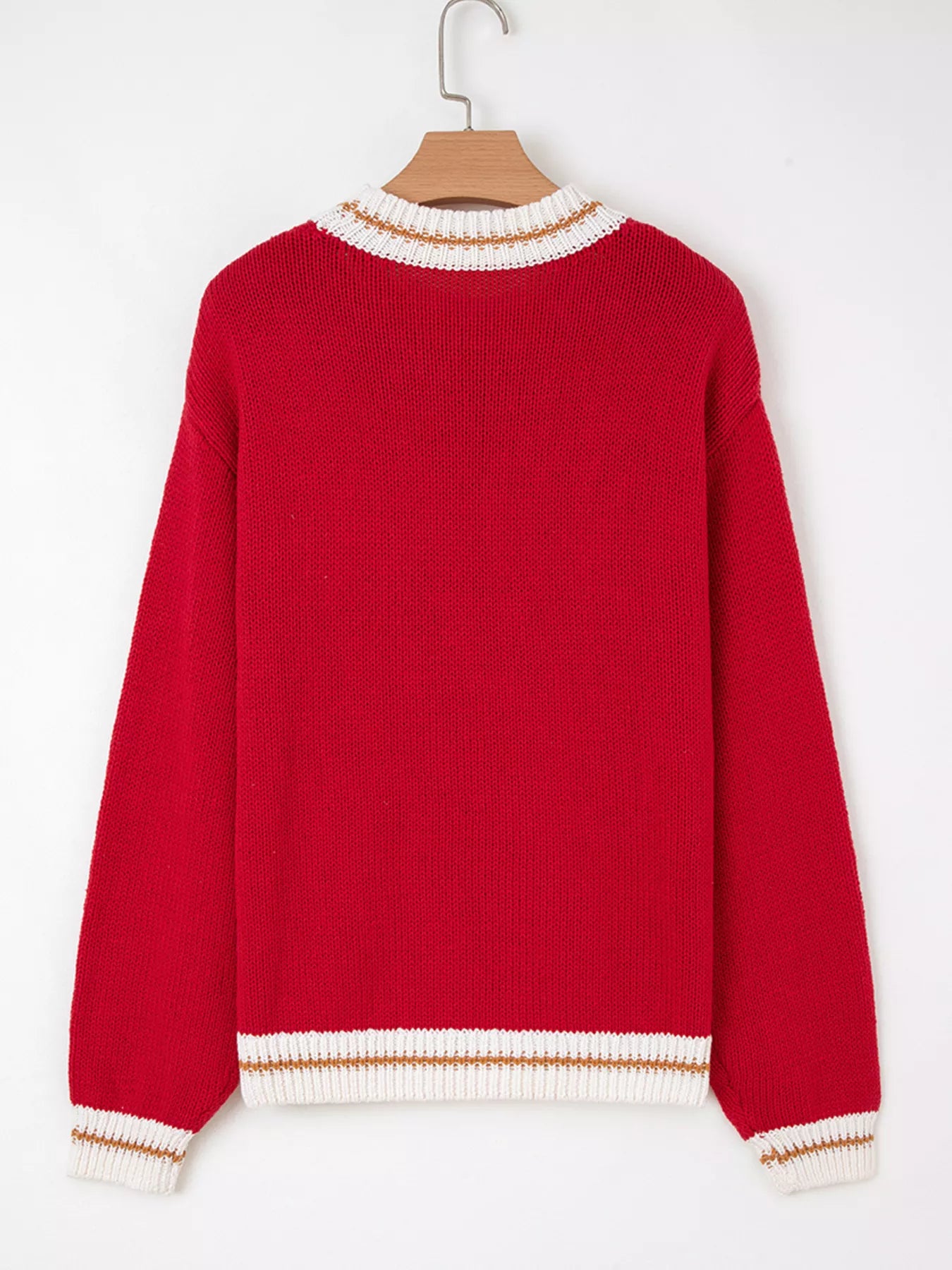 MERRY Contrast Edge Drop Shoulder Christmas Sweater | Sweaters Daverri Fashions