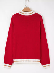 MERRY Contrast Edge Drop Shoulder Christmas Sweater | Sweaters Daverri Fashions