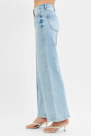 RISEN Full Size High Waist Wide Leg Pintuck Detailed Plus Size | Daverri Fashions