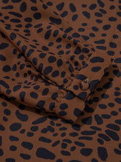 Leopard Print Ruffled Puff Sleeve Blouse | Blouses Daverri Fashions
