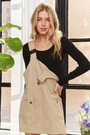 ADORA Adjustable Wide Strap Square Neck Overall Dress | Daverri Fashions