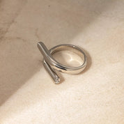 Silver onesize Stainless Steel Bypass Ring | Rings Daverri Fashions