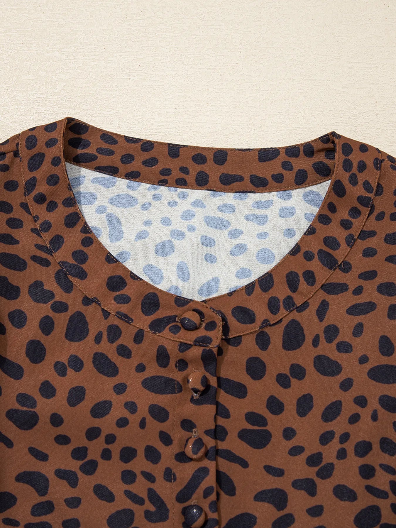 Leopard Print Ruffled Puff Sleeve Blouse | Blouses Daverri Fashions