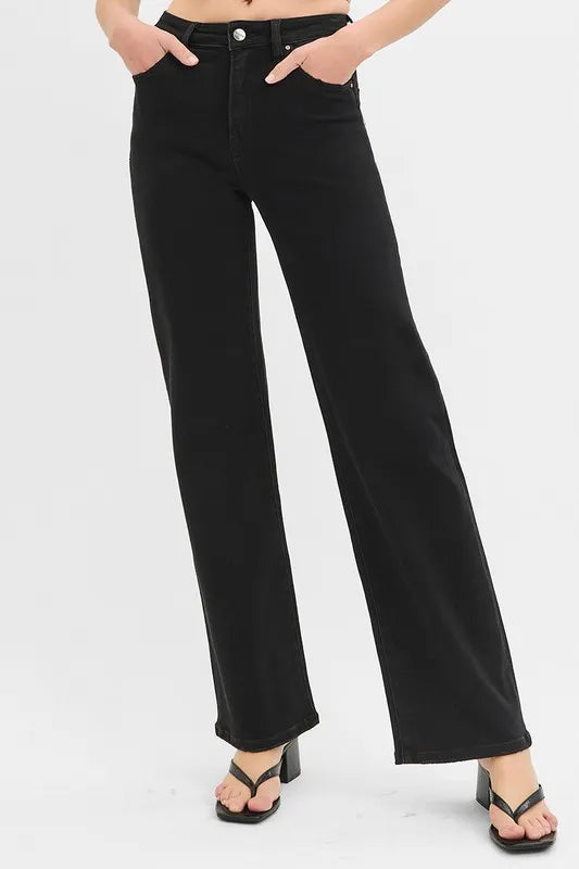 RISEN Full Size High Rise Wide Leg Jeans Plus Size | Daverri Fashions