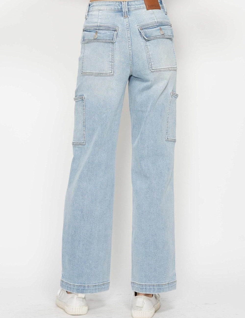 Judy Blue Full Size High Waist Straight Cargo Jeans | Cargo Jeans Daverri Fashions