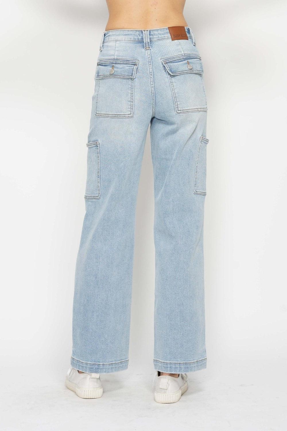 Judy Blue Full Size High Waist Straight Cargo Jeans | Cargo Jeans Daverri Fashions