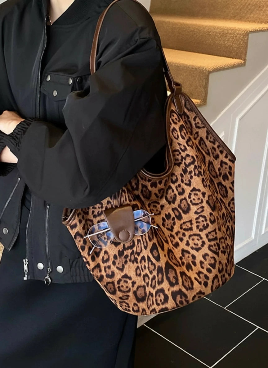 Leopard Print Large Tote Bag | Tote Bags Daverri Fashions