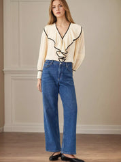 Ruffled Long Sleeve Blouse | Blouses Daverri Fashions