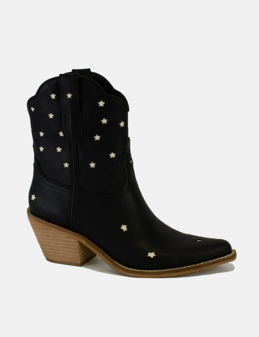 Beast Fashion Faux Leather Star-Shaped Cutouts Point Toe Boots | Boots Daverri Fashions
