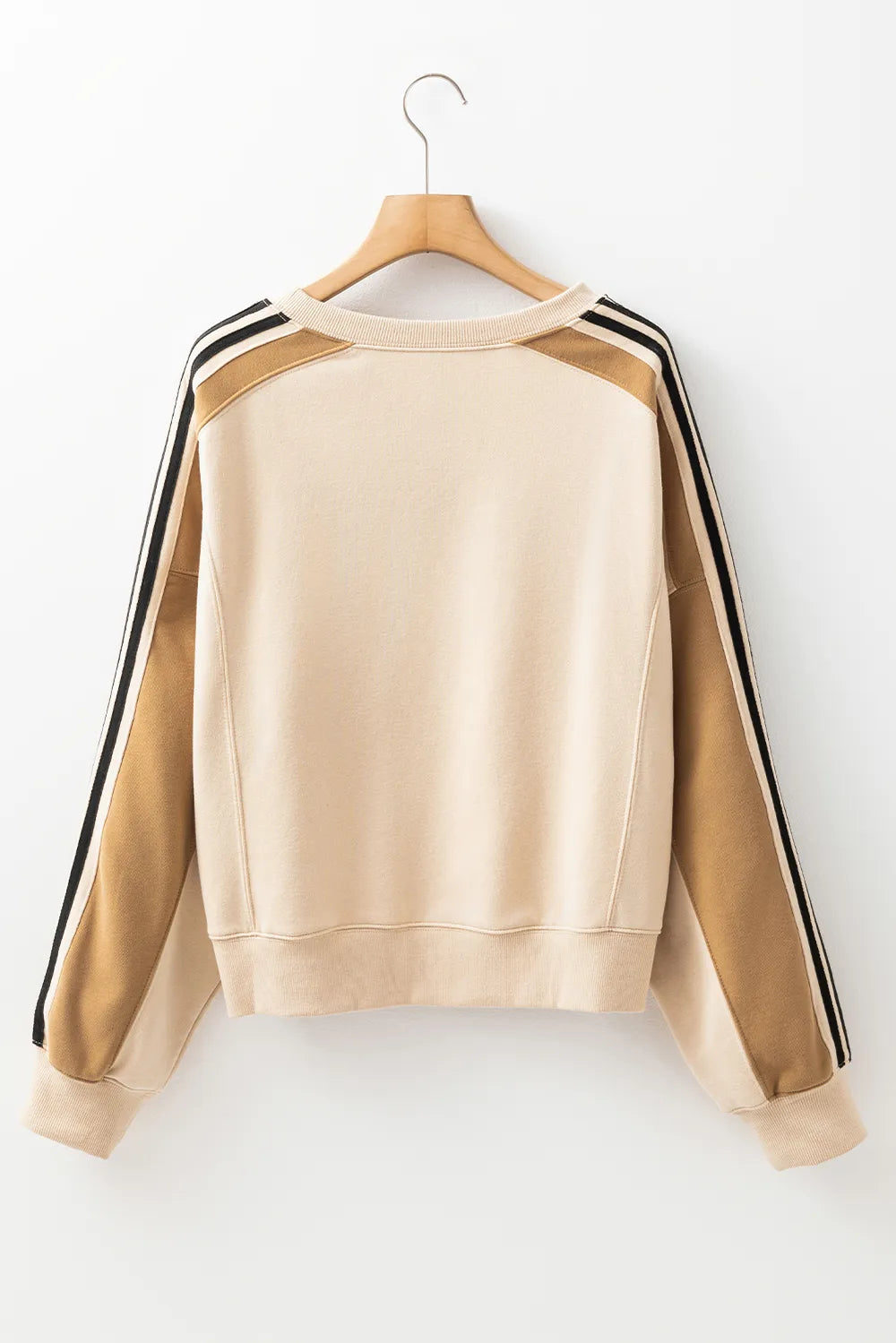 Contrast Round Neck Long Sleeve Sweatshirt | Sweatshirts Daverri Fashions