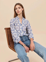 Eyelet Embroidered Long Sleeve Shirt | Shirts Daverri Fashions